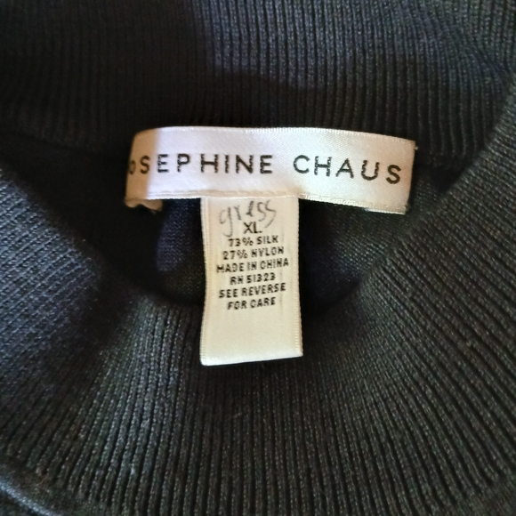 Josephine Chaus Black Sleeveless Mock Neck Silk & Nylon Sweater Size XL - Picture 4 of 5